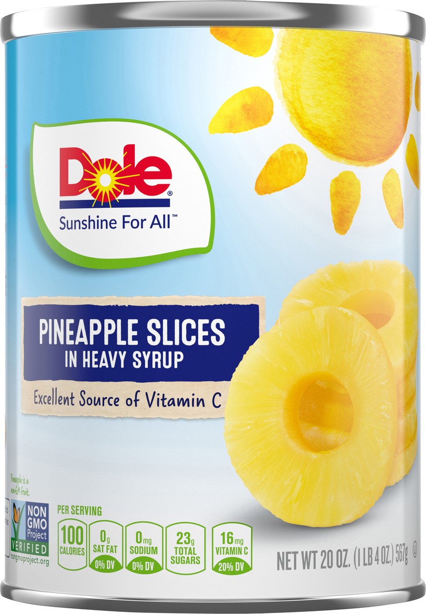 slide 5 of 9, Dole Pineapple Slices in Heavy Syrup, 20 oz