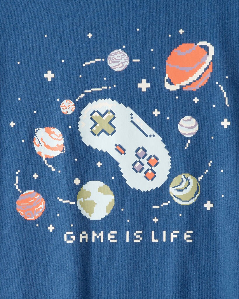 slide 2 of 2, Carter's Boys Game Is Life Short-Sleeve Graphic Tee - Blue Blue S, 1 ct