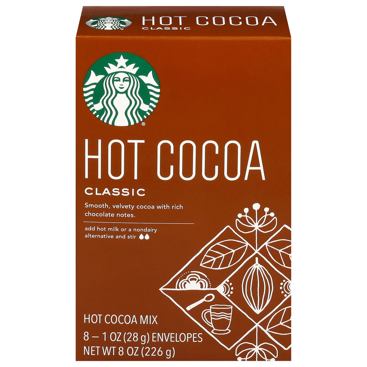 slide 1 of 9, Starbucks Classic Hot Cocoa Mix 8 - 1 oz Envelopes, 8 ct