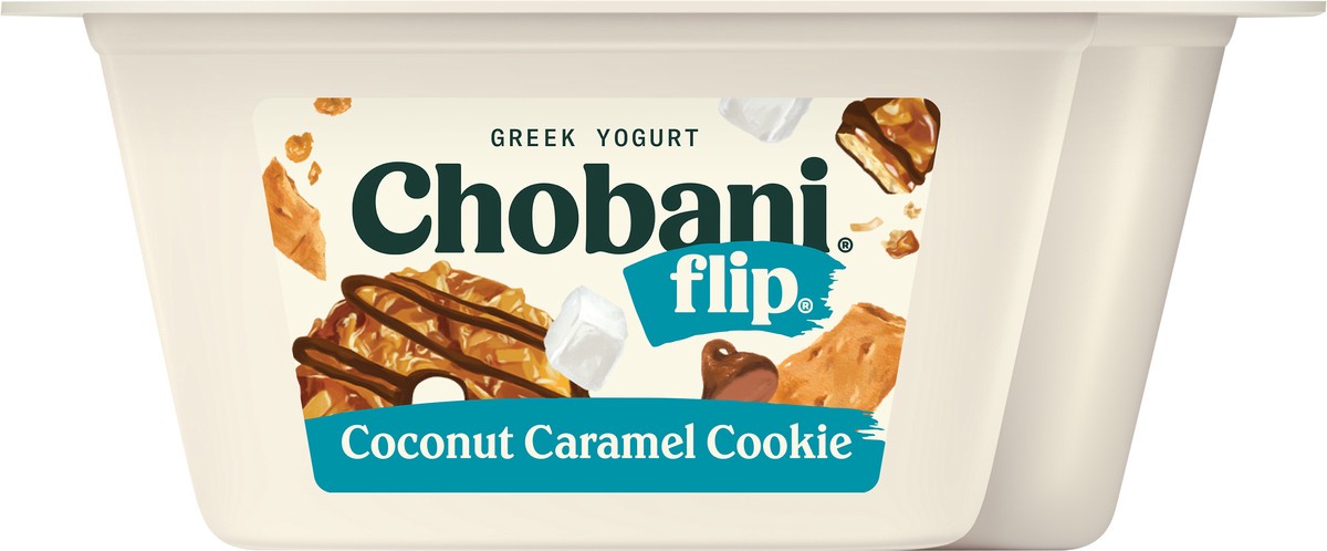 slide 5 of 9, Chobani Yogurt, Greek, Coconut Caramel Cookie, 4.5 oz