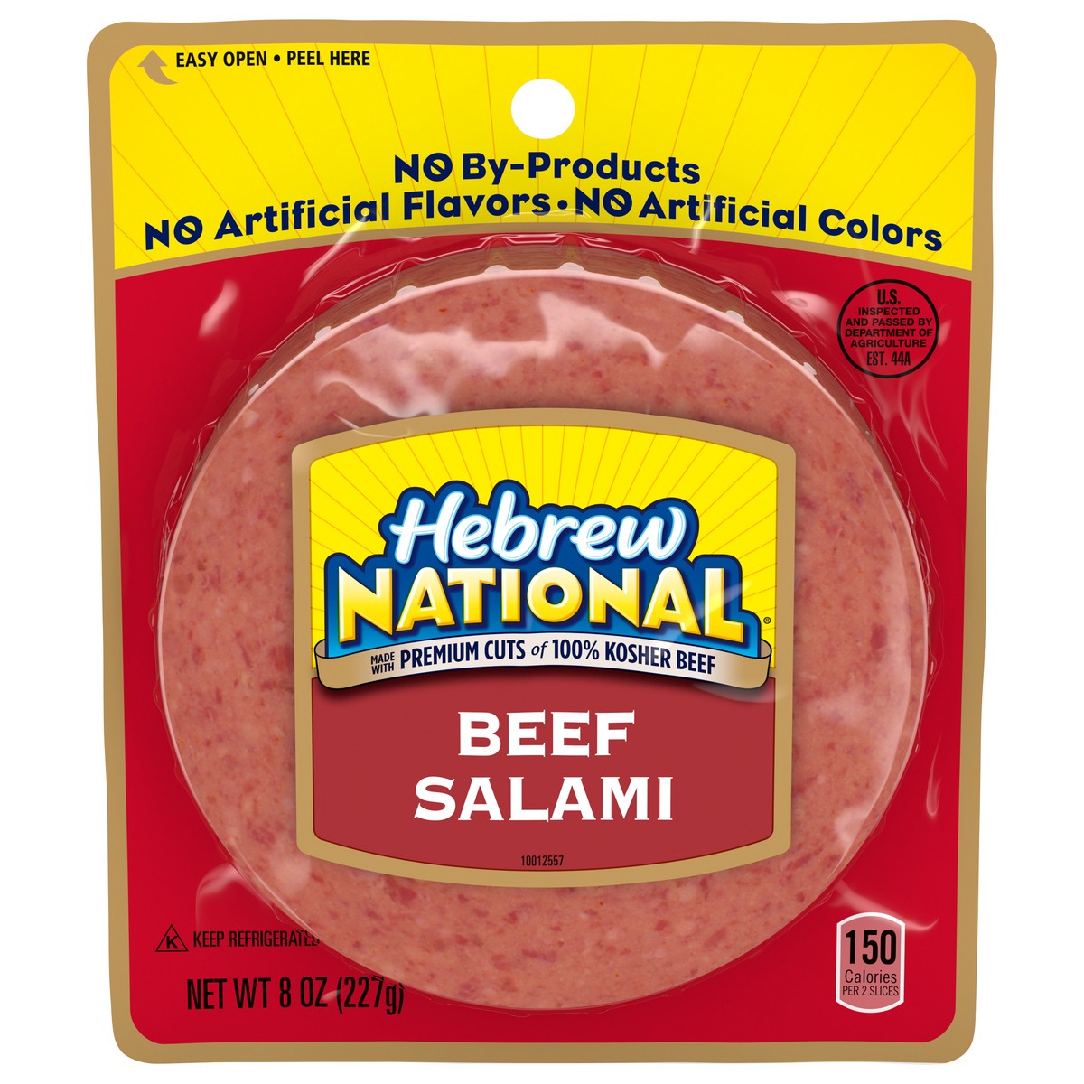 slide 1 of 5, Hebrew National Beef Salami, Lunch Meat, 8 OZ, 8 oz