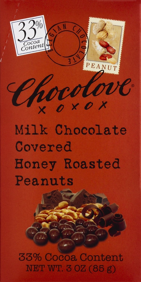 slide 3 of 5, Chocolove Peanuts, Honey Roasted, Milk Chocolate Covered, 3 oz