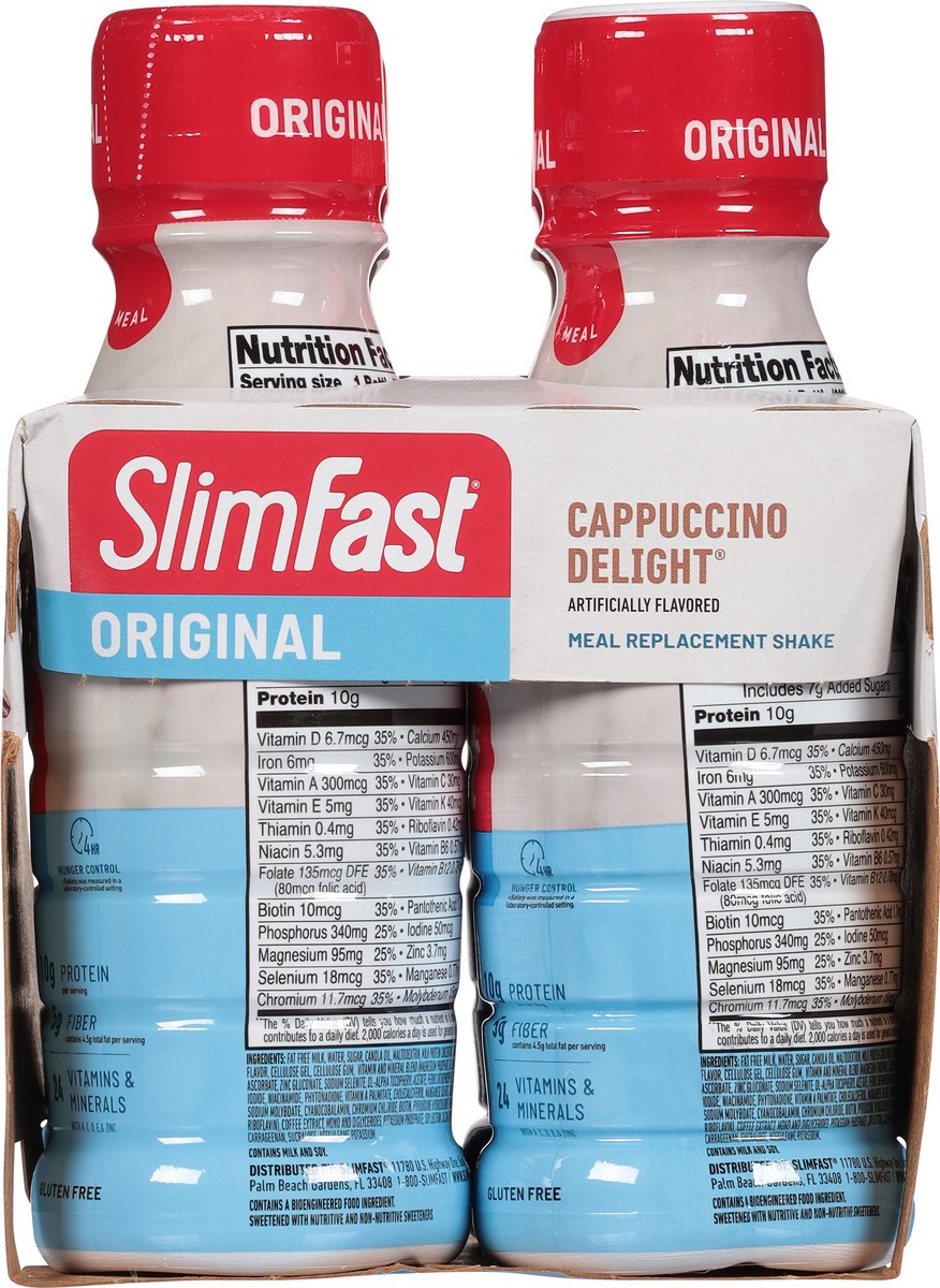 slide 2 of 9, SlimFast Original Cappuccino Delight Meal Replacement Shake 4 - 11 fl oz Bottles, 4 ct