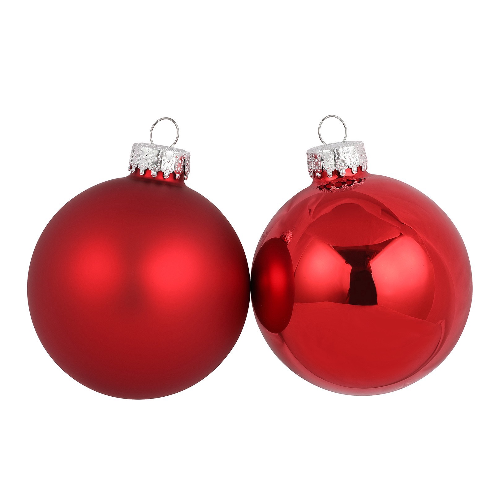 slide 2 of 3, 4 Pack 3" Red Matte & Shiny Glass Ball Ornaments By Ashland, 4 ct