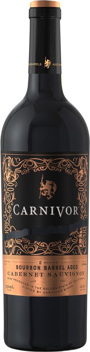 slide 2 of 4, Carnivor Wines Bourbon Barrel Aged Cabernet Sauvignon Red Wine, 750 ml