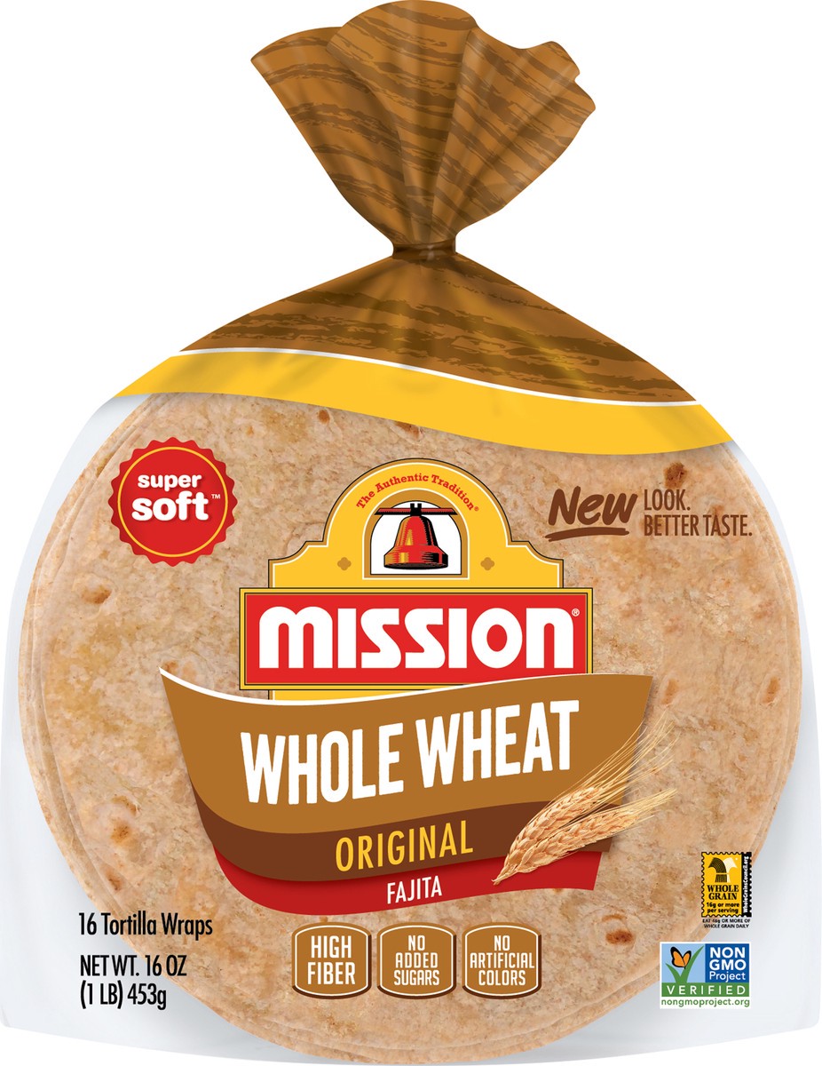 slide 9 of 9, Mission Fajita Whole Wheat Tortillas, 16 Count, 16 ct