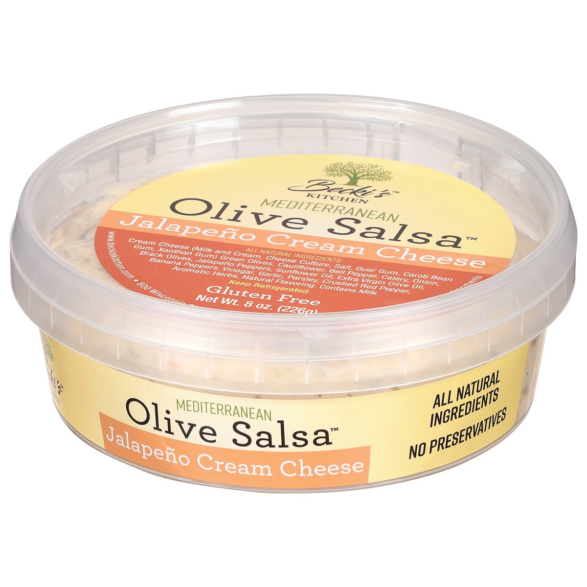 slide 2 of 9, Becki's Kitchen Cream Cheese Becki's Olive Salsa, 8 oz