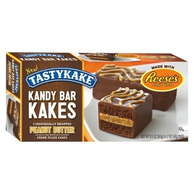 slide 1 of 1, Tastykake Peanut Butter Kandy Bar Kakes, 5 ct