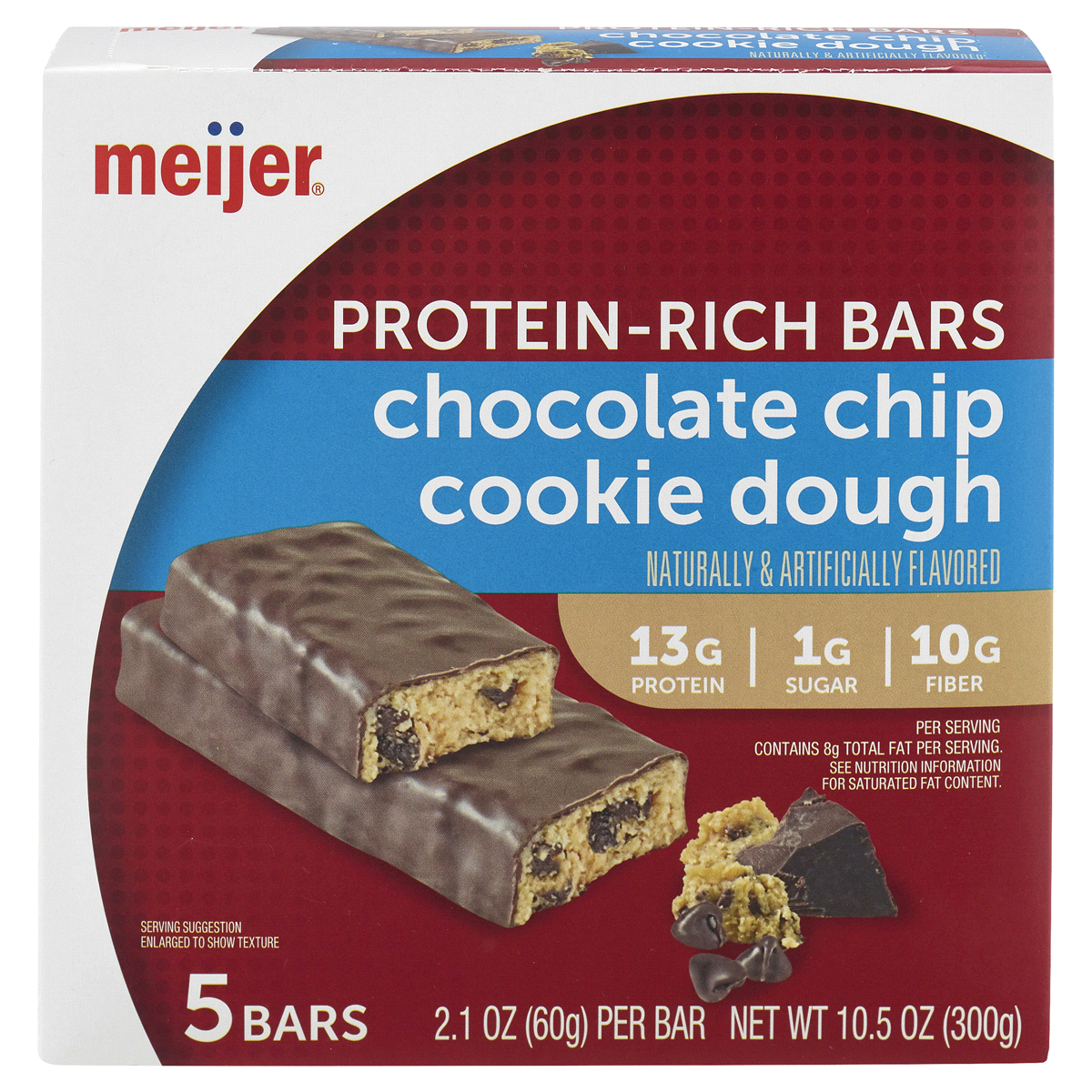 slide 1 of 1, Meijer Chocolate Chip Cookie Dough Meal Bars, 5 ct