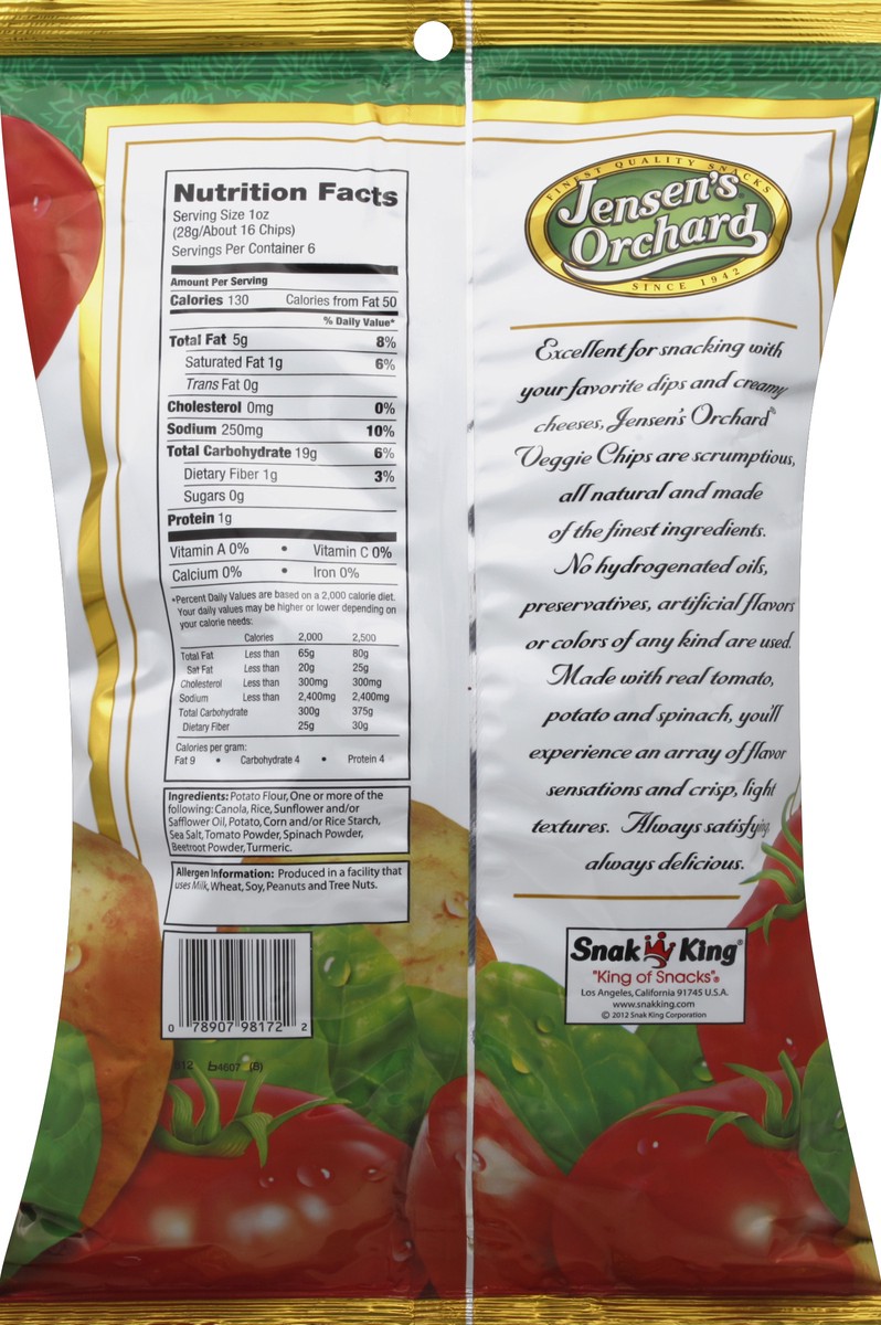 slide 6 of 6, Jensen's Orchard Veggie Chips, 6 oz