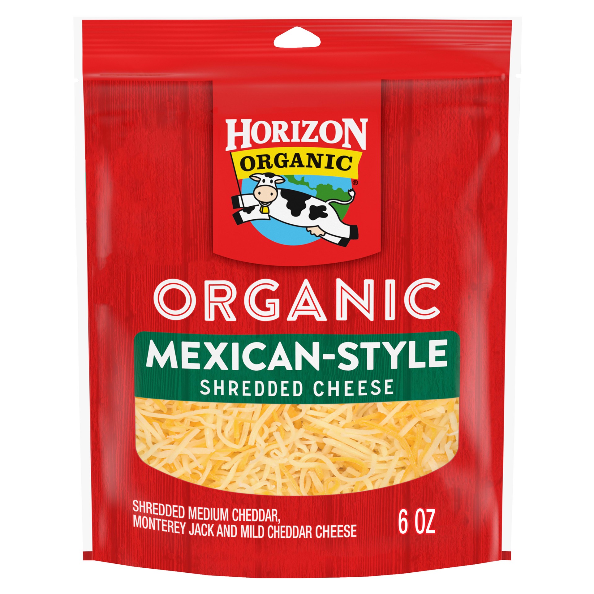 slide 1 of 5, Horizon Organic Shredded Mexican-Style Cheese, 6 oz. Bag, 6 oz