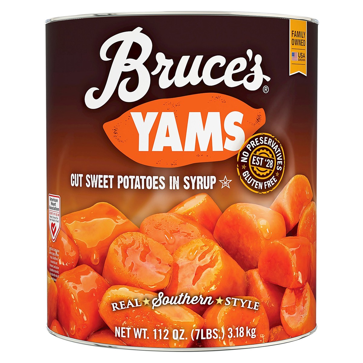 slide 1 of 7, Bruce's Yams Cut Sweet Potatoes In Syrup, 112 oz