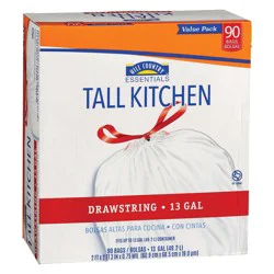 Hill Country Essentials Tall Kitchen Drawstring Trash Bags, 13 Gallon