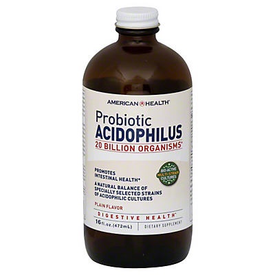 slide 1 of 1, American Health Probiotic Acidophilus Plain Flavor, 16 oz