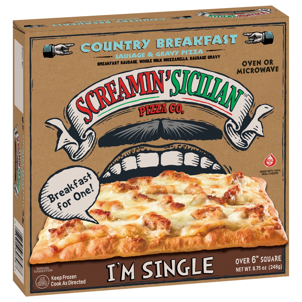 slide 2 of 13, Screamin' Sicilian Country Breakfast Sausage & Gravy Pizza 8.75 oz, 8.75 oz