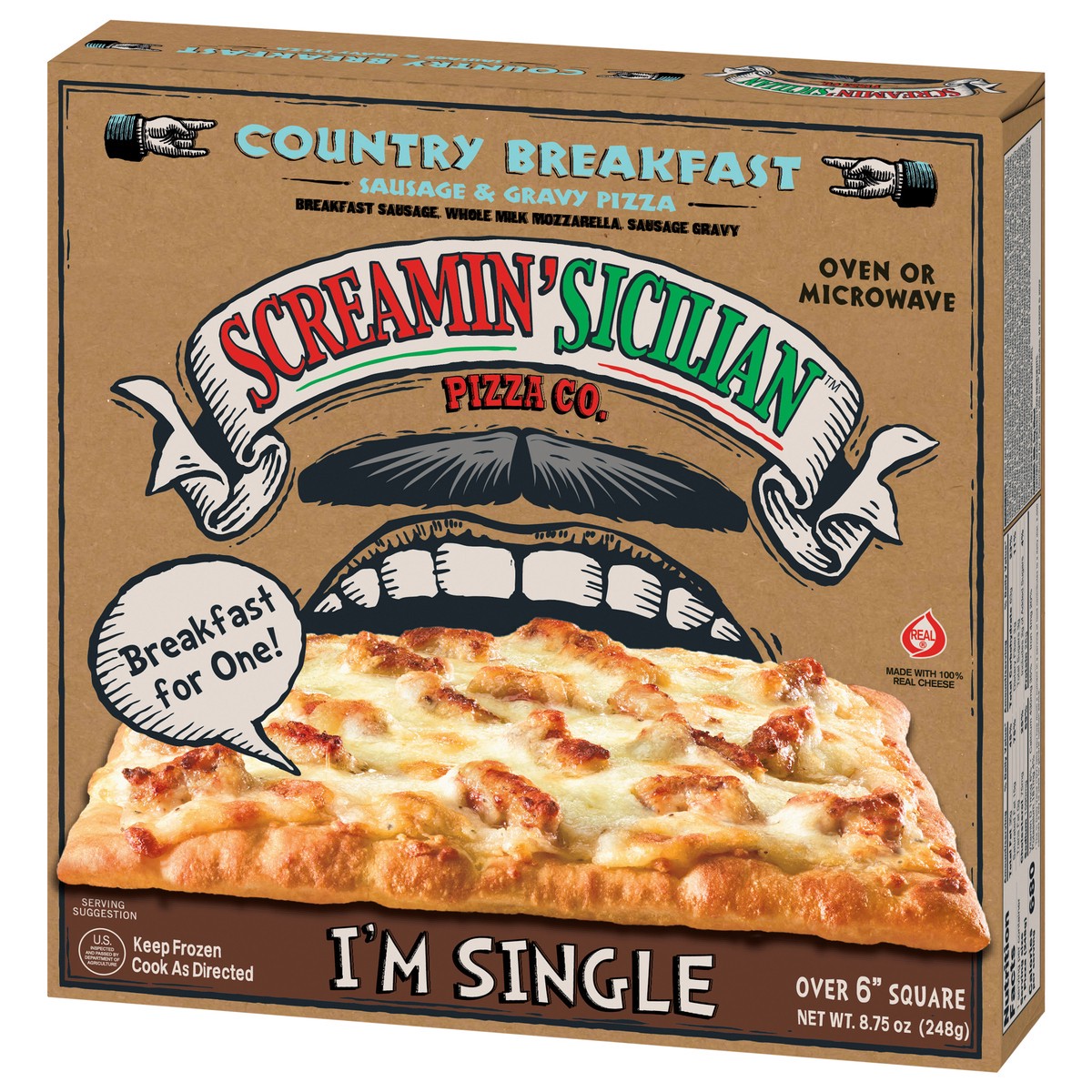 slide 3 of 13, Screamin' Sicilian Country Breakfast Sausage & Gravy Pizza 8.75 oz, 8.75 oz