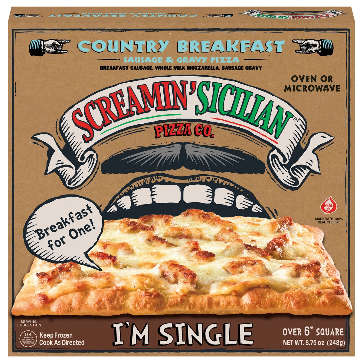 slide 1 of 13, Screamin' Sicilian Country Breakfast Sausage & Gravy Pizza 8.75 oz, 8.75 oz