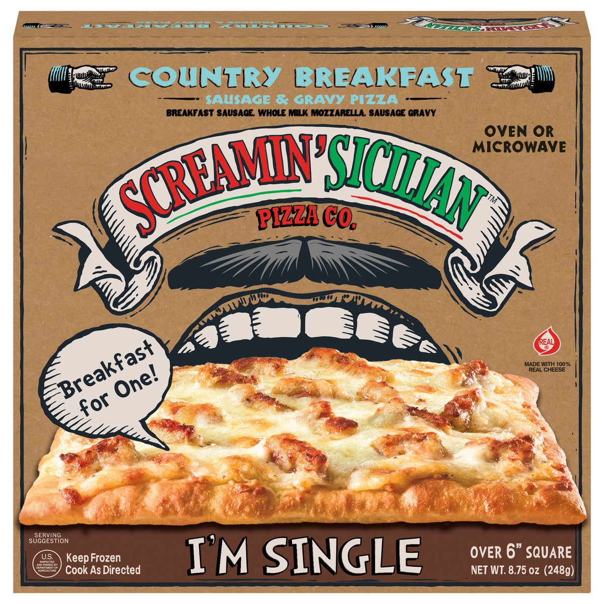 slide 10 of 13, Screamin' Sicilian Country Breakfast Sausage & Gravy Pizza 8.75 oz, 8.75 oz