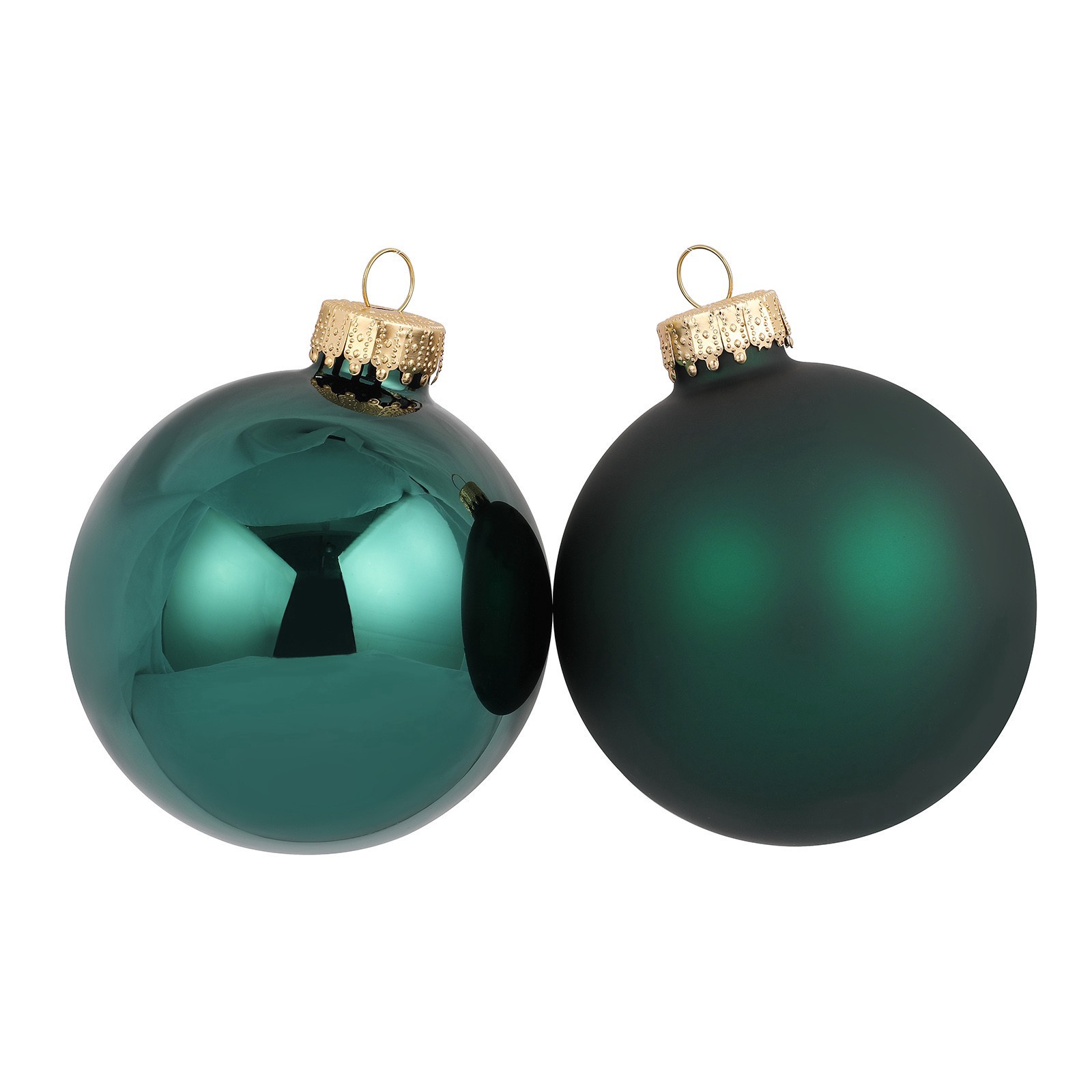 slide 3 of 3, 4 Pack 3" Dark Green Matte & Shiny Glass Ball Ornaments By Ashland, 4 ct