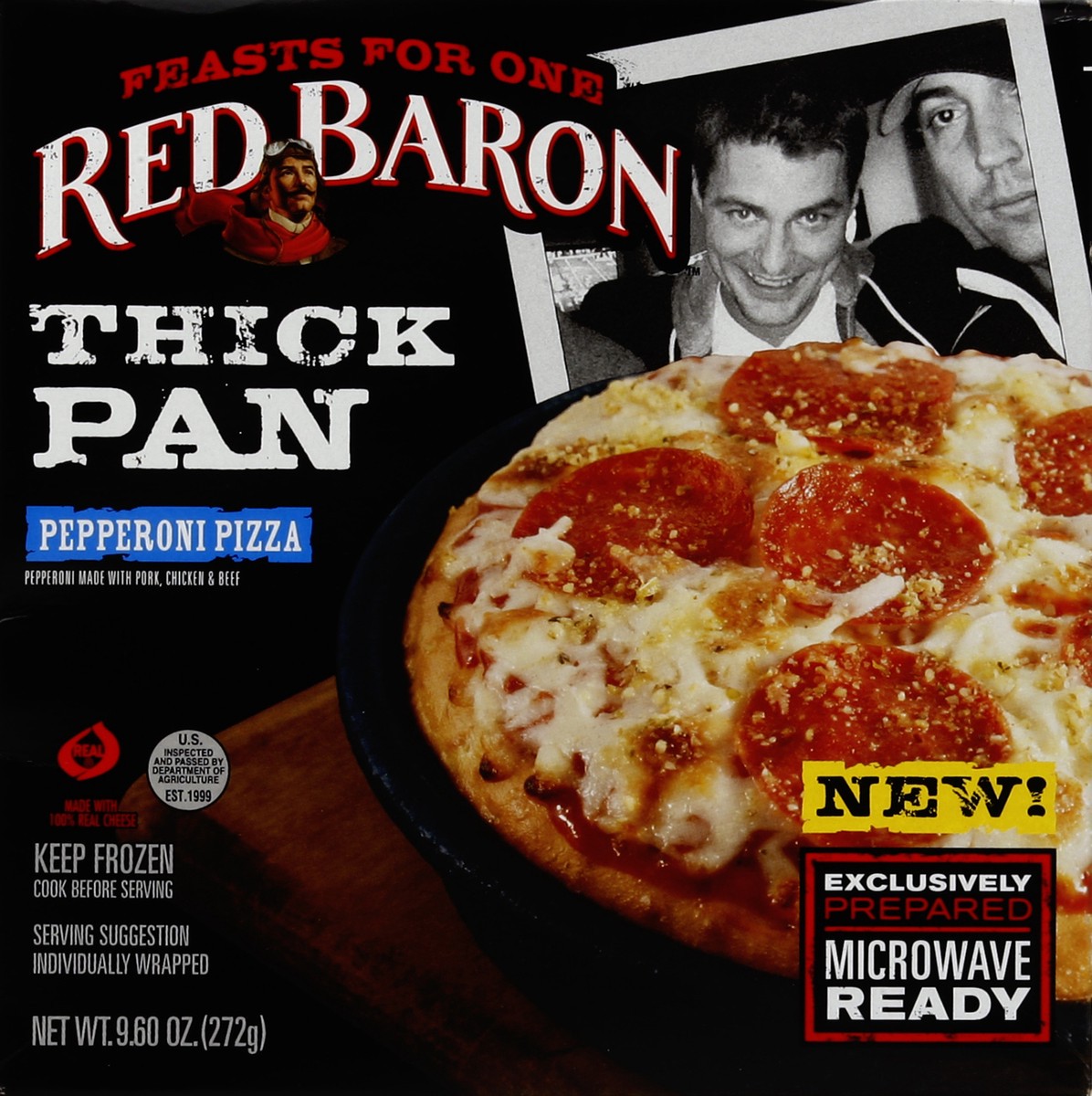 slide 4 of 4, Red Baron Singles Personal Pan Pizza Pepperoni, 9.6 oz