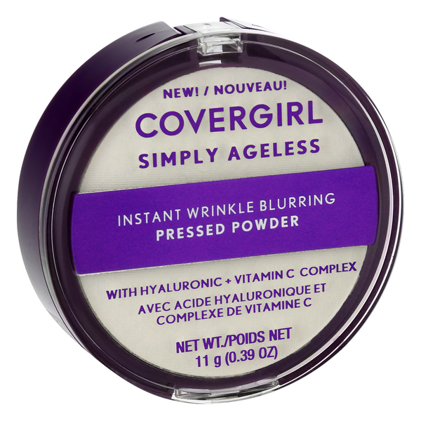 slide 1 of 1, Covergirl + Olay Covergirl Simply Ageless Pressed Powder, Translucent 100, 0.39 oz