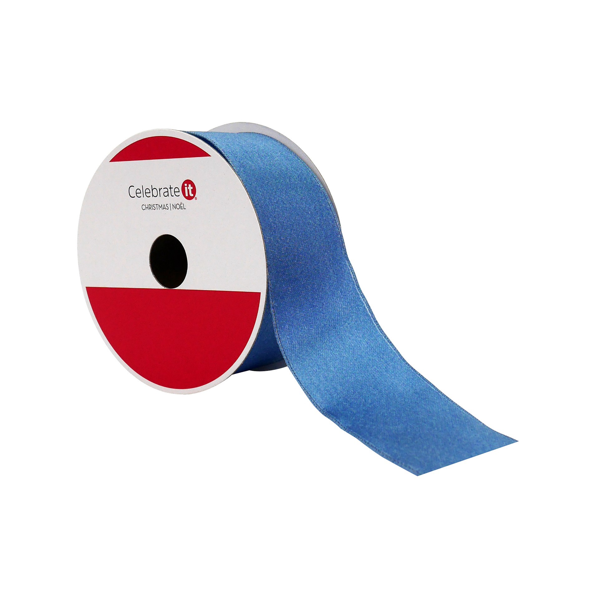 slide 2 of 3, 1.5" X 30ft. Navy Wired Satin Ribbon By Celebrate It, 1.5 in x 30 ft