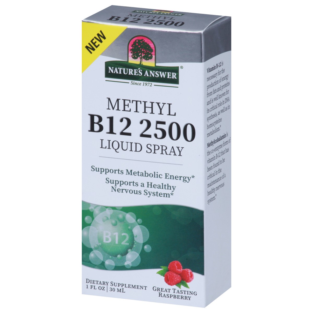 slide 8 of 9, Nature's Answer 2500 Methyl Liquid Spray Great Tasting Raspberry Vitamin B12 1 fl oz, 1 fl oz