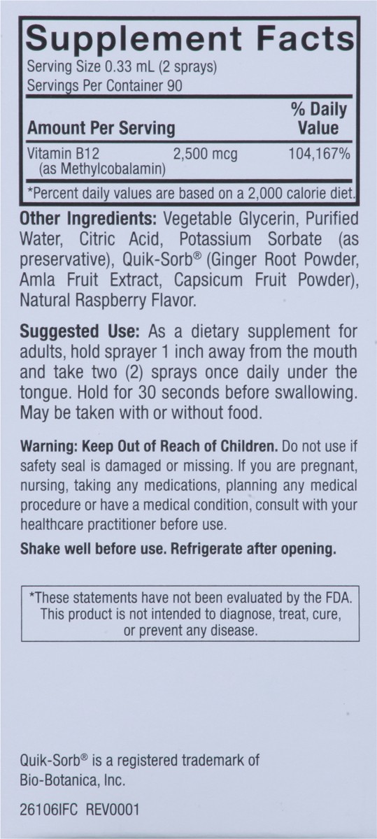 slide 3 of 9, Nature's Answer 2500 Methyl Liquid Spray Great Tasting Raspberry Vitamin B12 1 fl oz, 1 fl oz