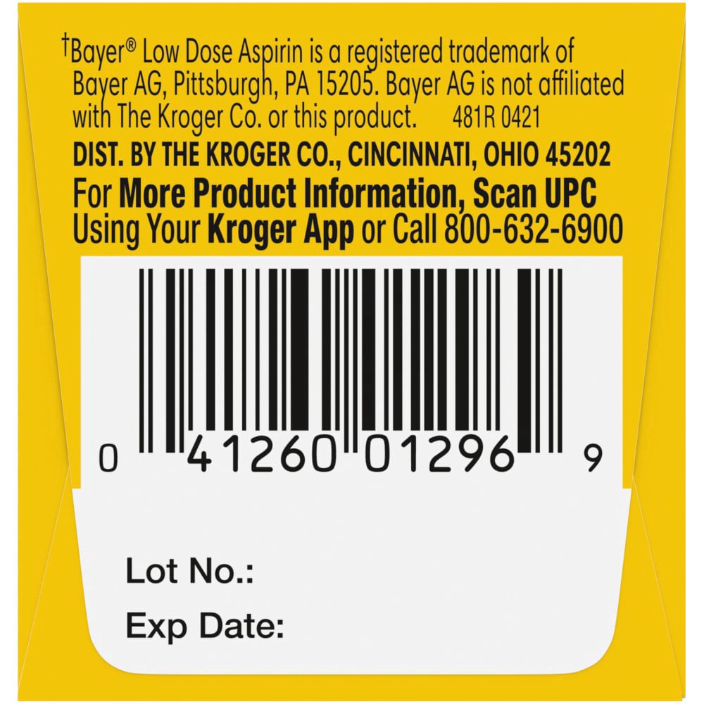 slide 3 of 3, Kroger Low Dose Aspirin Delayed-Release Tablets 81Mg, 120 ct