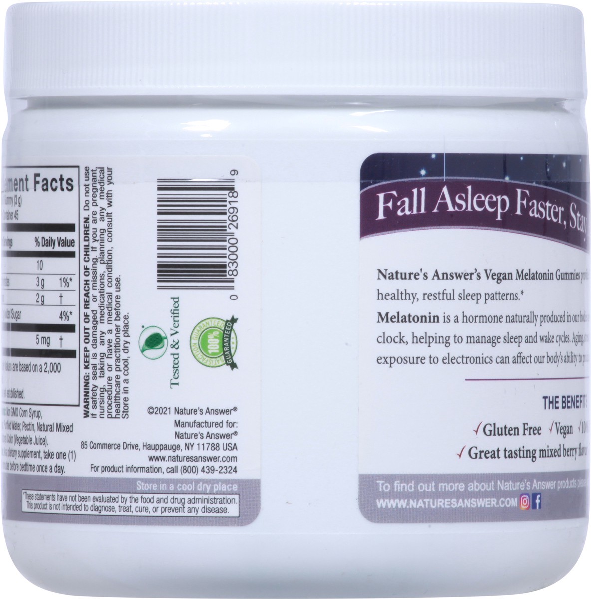 slide 9 of 9, Nature's Answer Melatonin Sleep Gummies - Mixed Berry, 45 ct