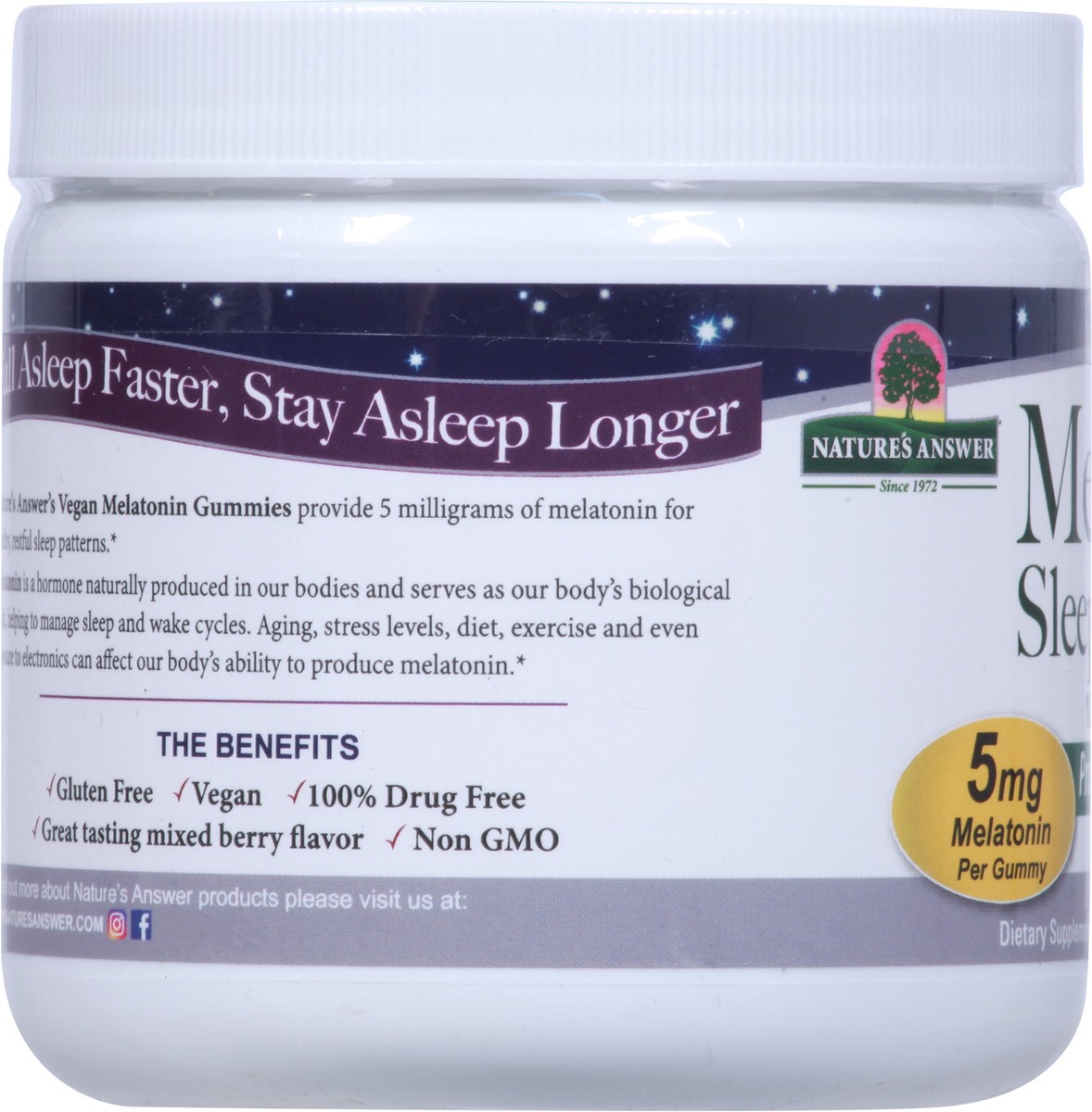 slide 7 of 9, Nature's Answer Melatonin Sleep Gummies - Mixed Berry, 45 ct
