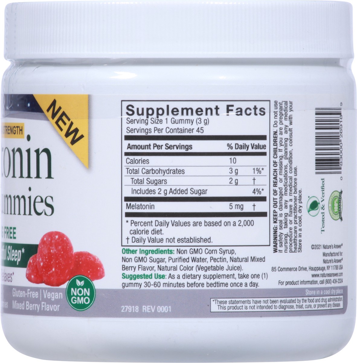 slide 4 of 9, Nature's Answer Melatonin Sleep Gummies - Mixed Berry, 45 ct