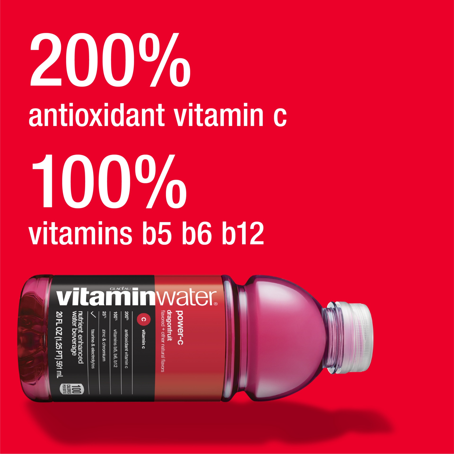 slide 15 of 15, vitaminwater power-c electrolyte enhanced water w/ vitamins, dragonfruit drinks, 6 ct; 16.9 fl oz