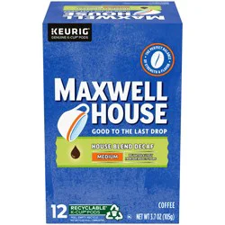 Maxwell House Decaf House Blend Medium Roast K-Cup Coffee Pods, 12 ct. Box