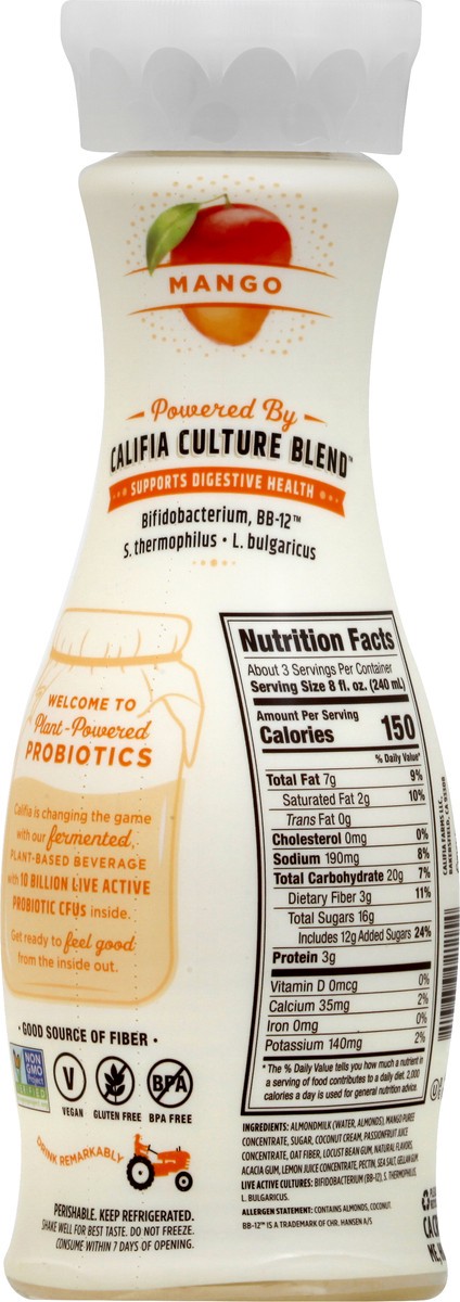 slide 11 of 11, Califia Farms Probiotic Dairy Free Mango Yogurt 25.4 oz, 25.4 fl oz