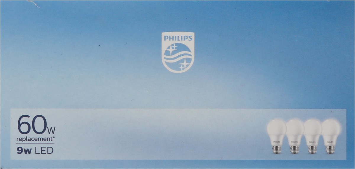 slide 9 of 9, Philips Daylight 9-Watt (60-Watt) A19 Medium Base Led Light Bulbs, 4 ct