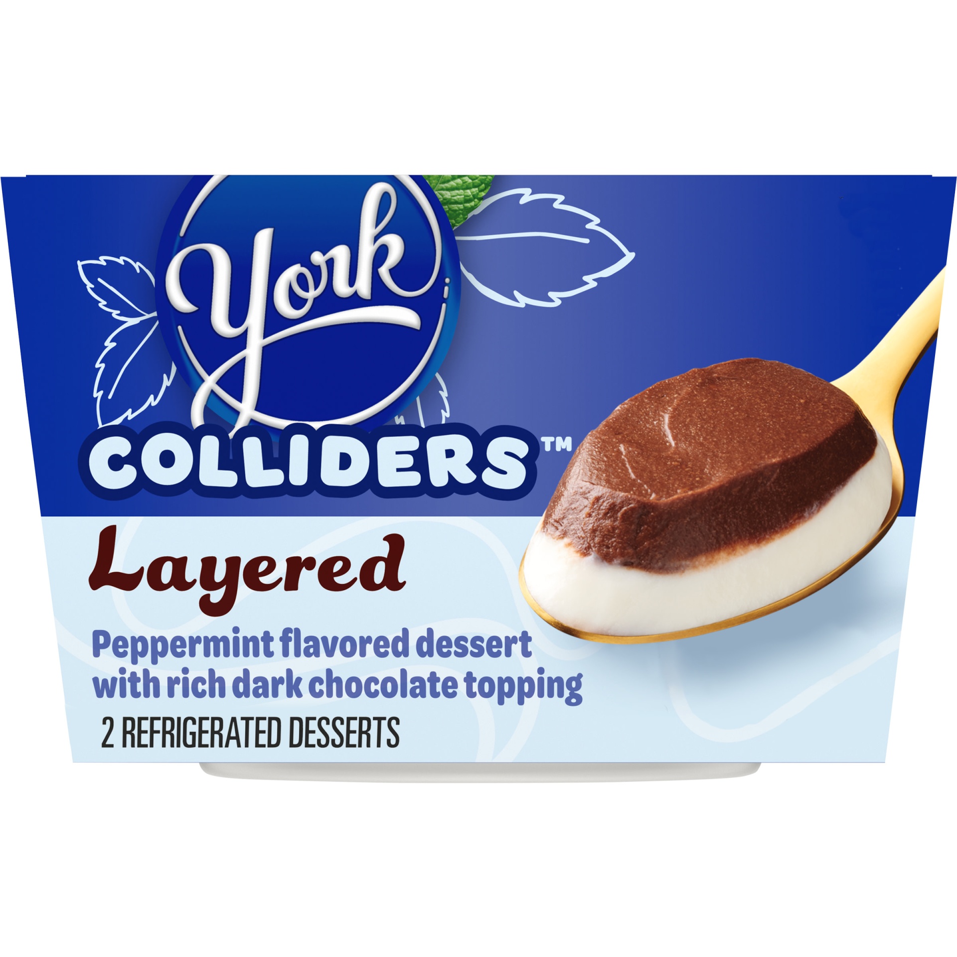 slide 1 of 1, York COLLIDERS Layered YORK Refrigerated Dessert, 2 ct Pack, 7 oz