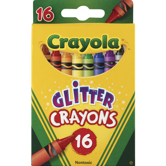 slide 1 of 1, Crayola Glitter Crayons, 16 ct