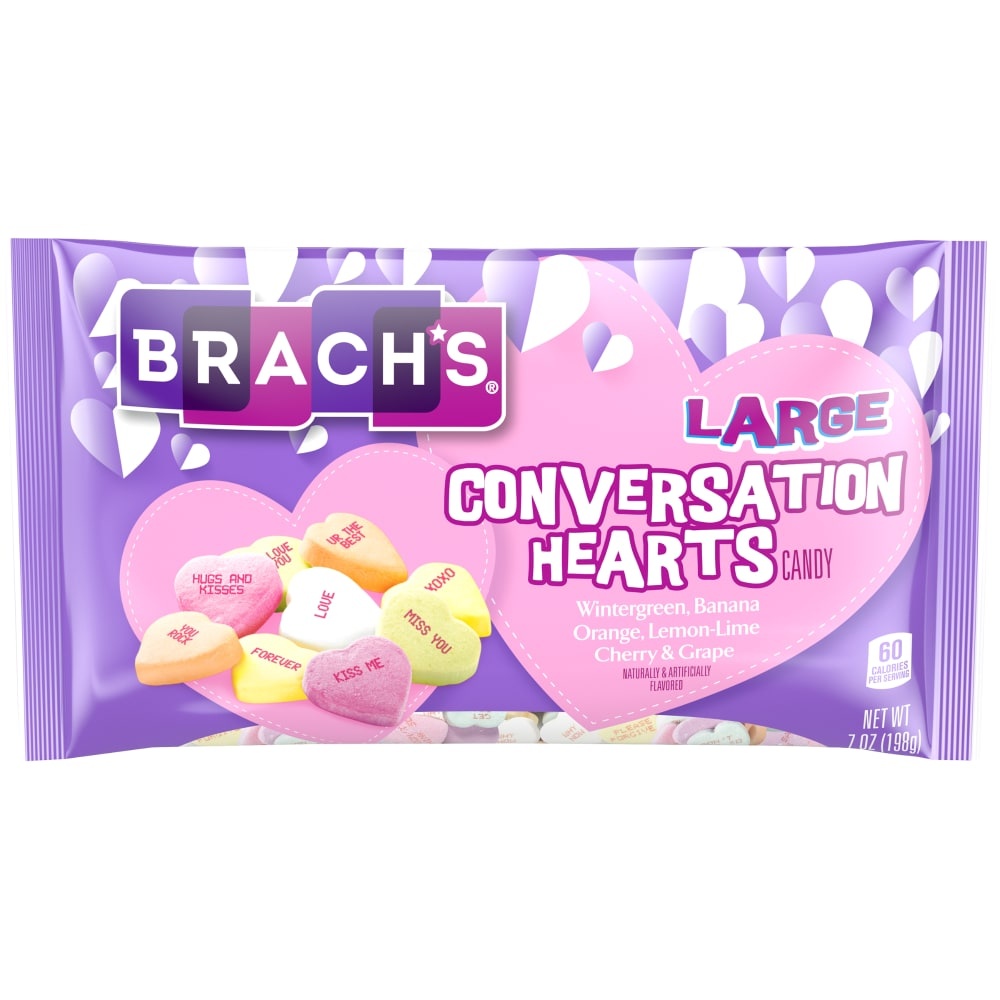 slide 1 of 1, Brach's Large Conversation Hearts Valentine's Day Candy, 7 oz
