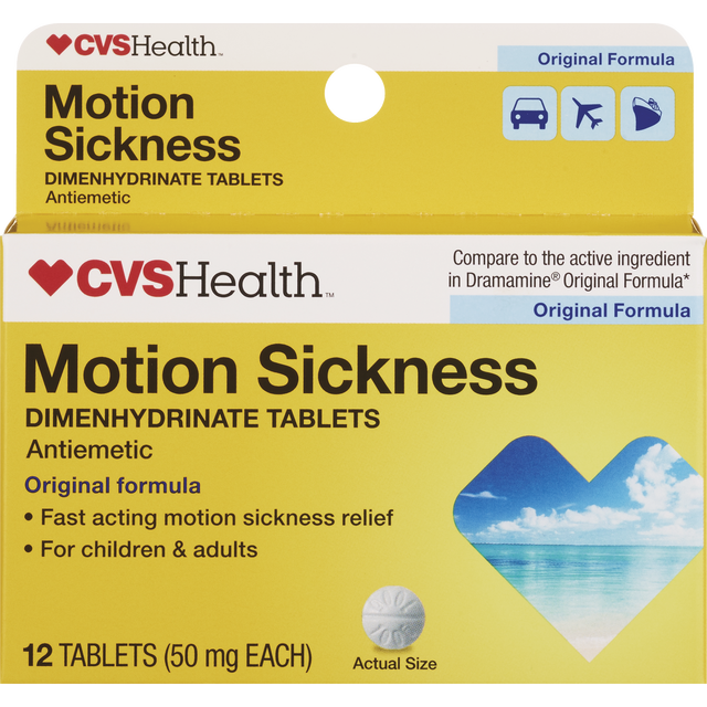 slide 1 of 1, CVS Health Motion Sickness Original Tablets, 1 ct