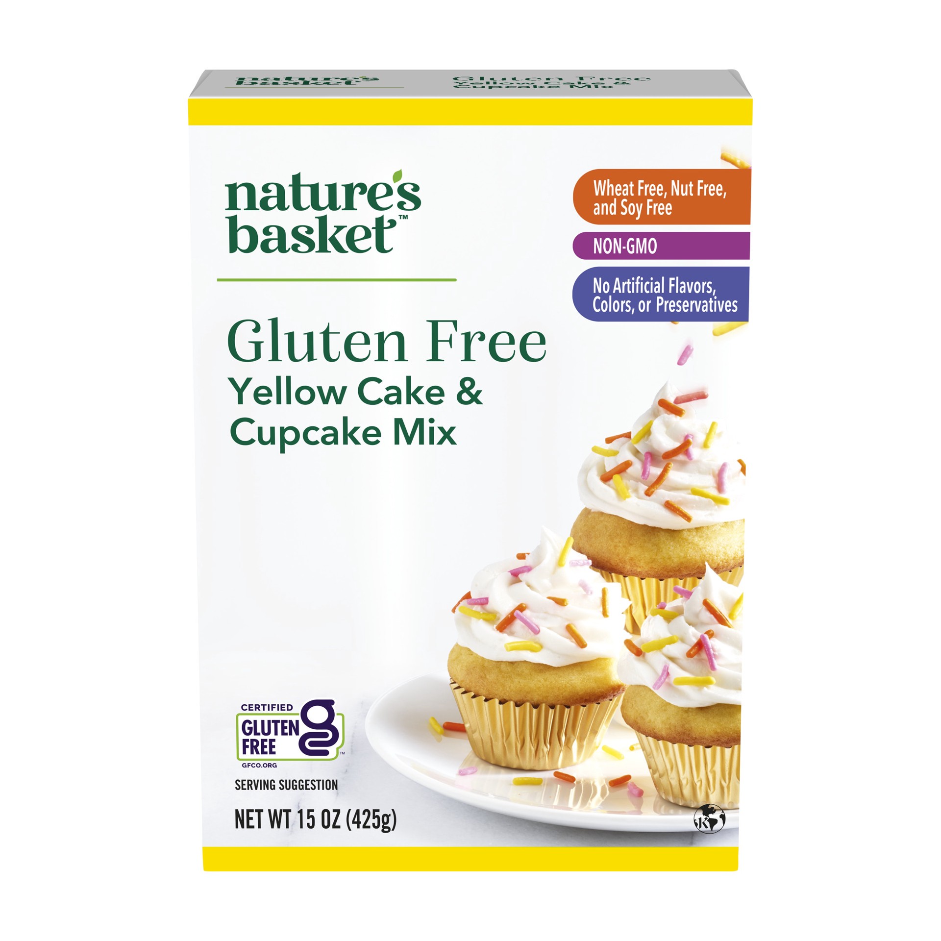 slide 1 of 1, nature's basket Gf Yellow Cake Mix - 16 oz, 16 oz