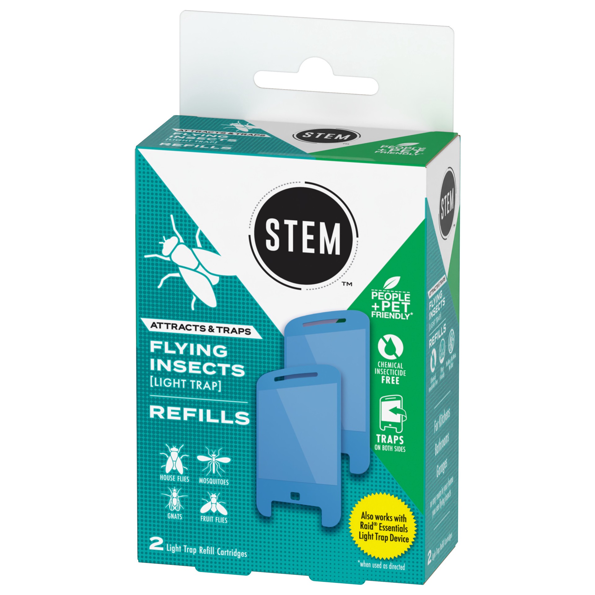 slide 3 of 5, STEM Light Trap Refills, Attracts and Traps Flying Insects, [Includes 2 Refills], 2 ct