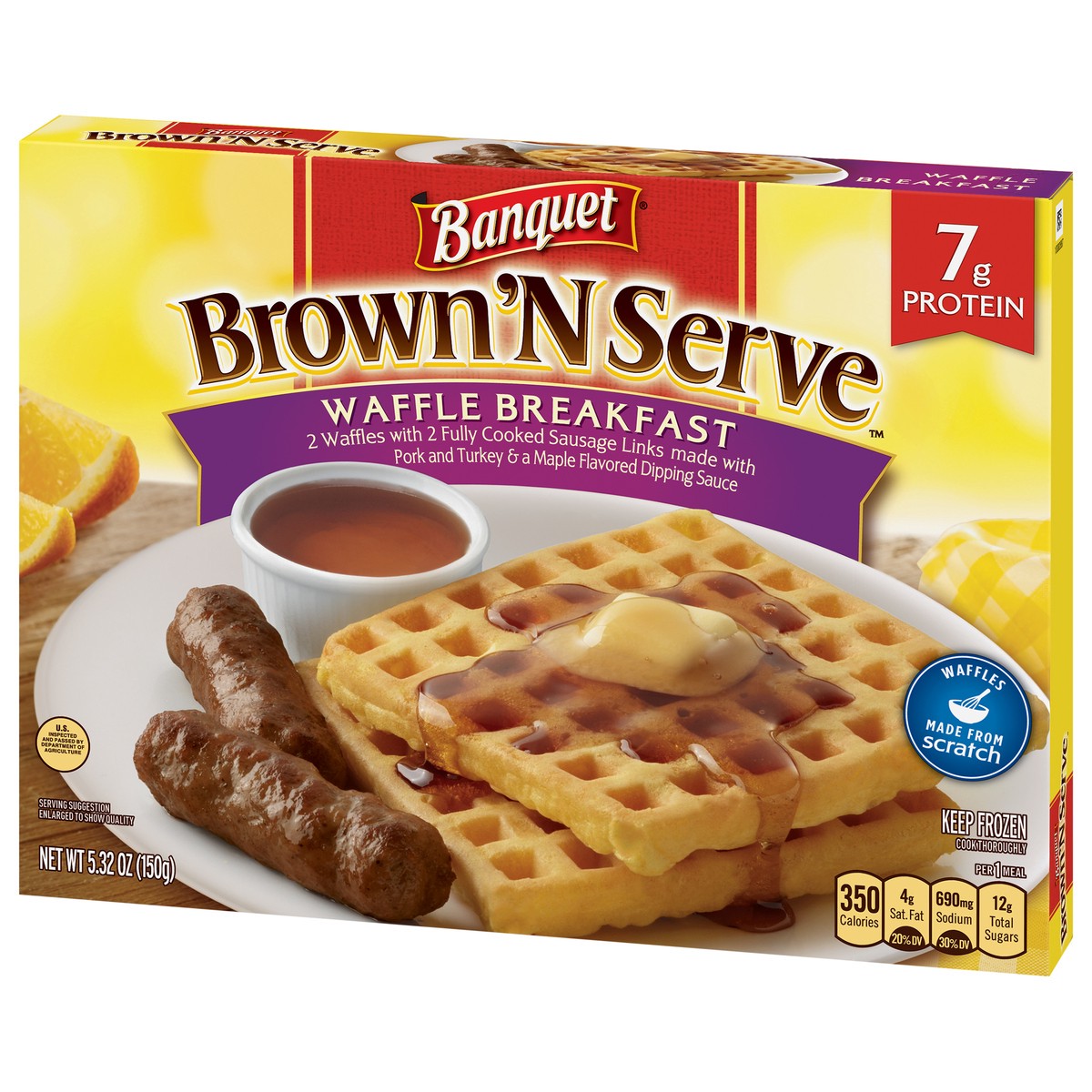 slide 7 of 9, Banquet Brown 'N Serve Waffle Breakfast 5.32 oz, 5.32 oz