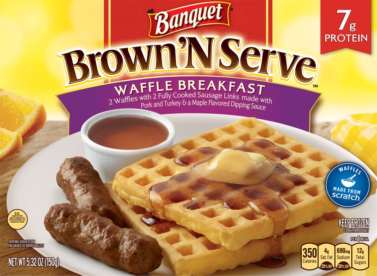 slide 3 of 9, Banquet Brown 'N Serve Waffle Breakfast 5.32 oz, 5.32 oz