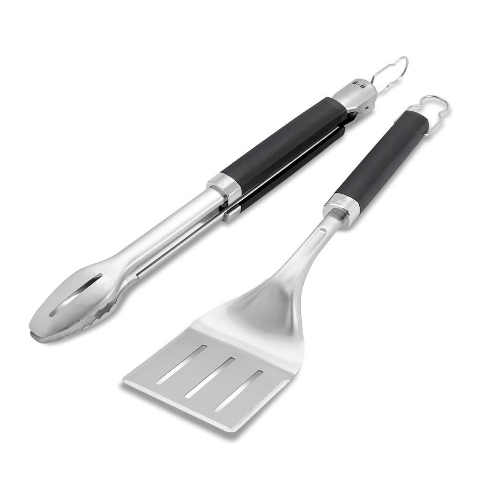 slide 1 of 1, Weber Precision Grill Tongs & Spatula Set, 2 ct