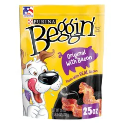 Beggin' Purina Beggin' Strips Dog Treats, Original With Bacon Flavor - 25 oz. Pouch