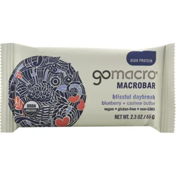 GoMacro Macrobar Blissful Daybreak Blueberry + Cashew Butter