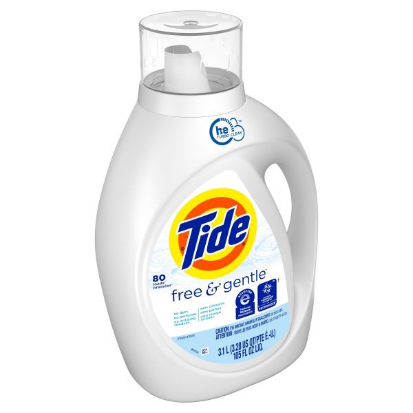 slide 14 of 21, Tide High Efficiency Liquid Laundry Detergent - Free & Gentle - 105 fl oz, 105 fl oz