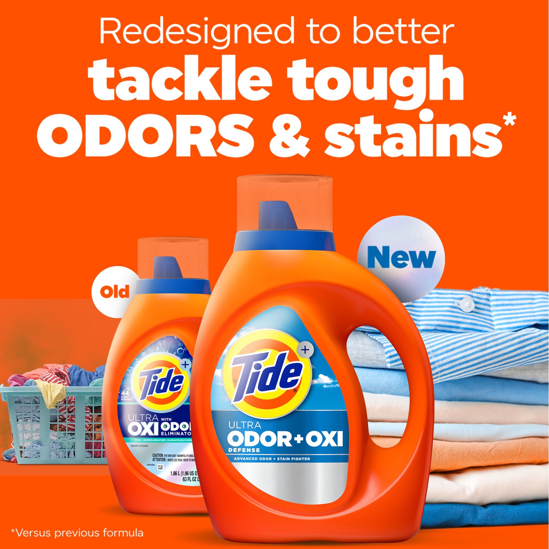slide 3 of 5, Tide Ultra Odor Defense Plus Oxi Liquid Laundry Detergent, 3.65 qt