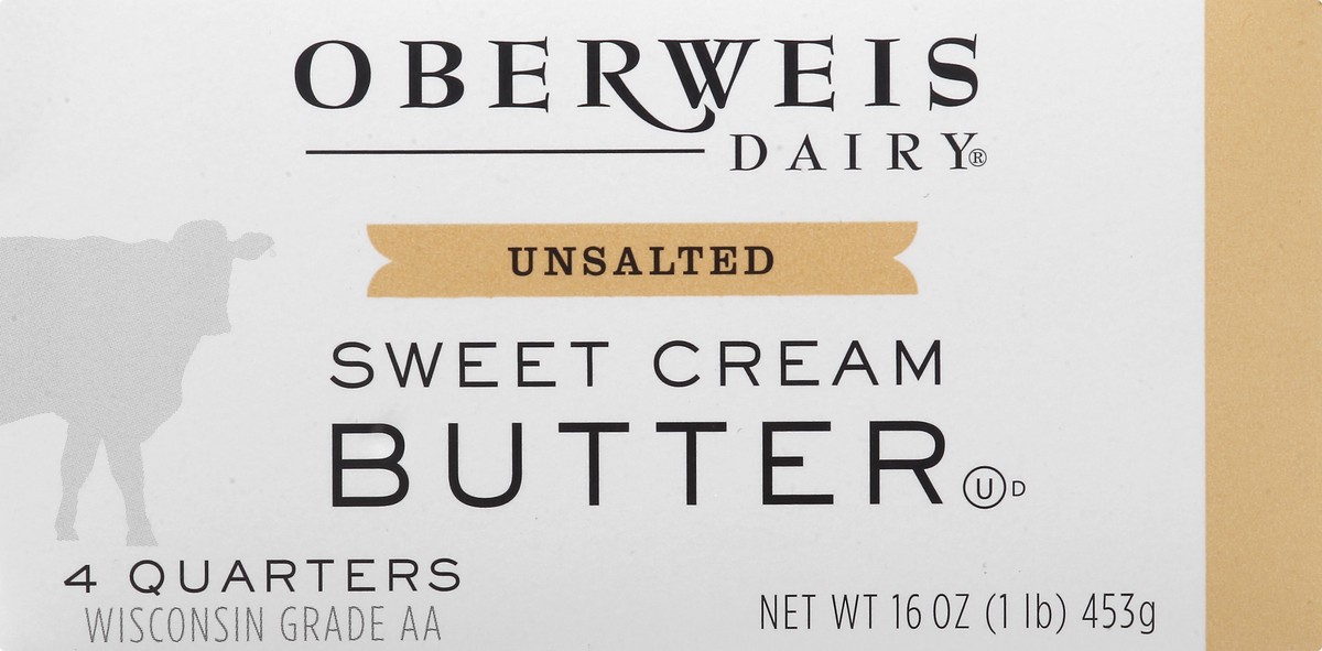 slide 3 of 13, Oberweis Unsalted Sweet Cream Butter 4 ea, 4 ct